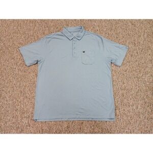 Matte Grey Polo Shirt Men 2XL Blue Performance Golf Pullover Stretch New Belgium